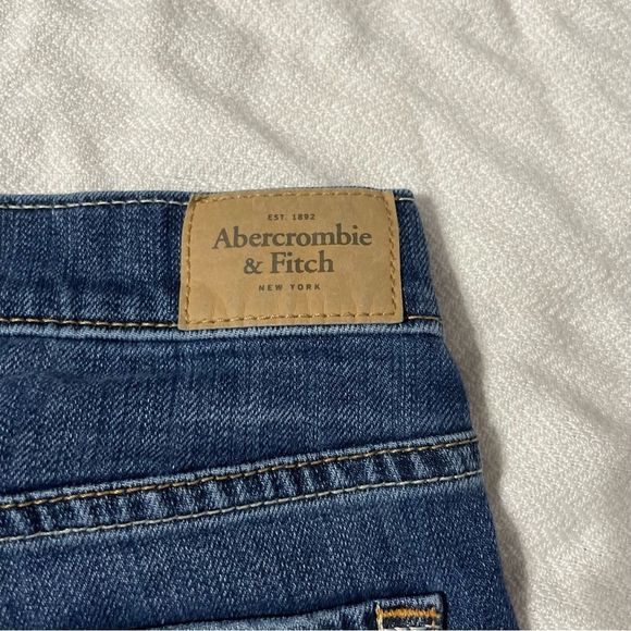 0 W25 Blown Out Distressed Cuffed Blue Jeans Abercrombie & Fitch - Picture 7 of 8